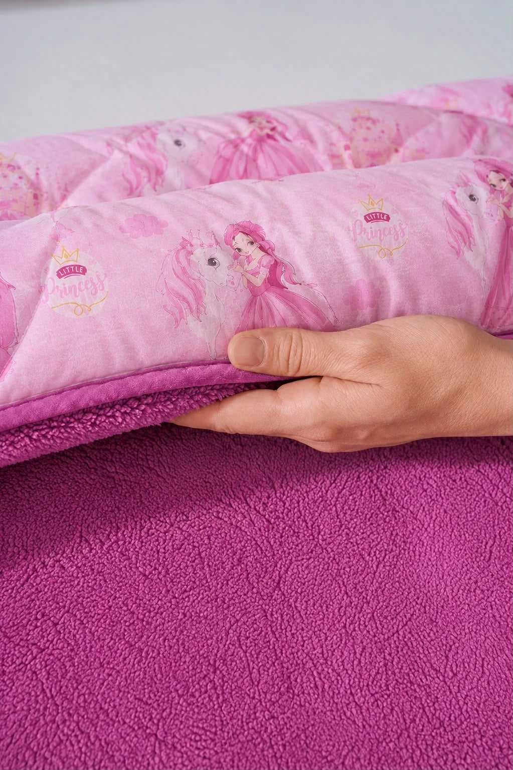 TEK KİŞİLİK 4 PARÇA WELSOFT UYKU SETİ POLARLI POFUDUK / PRENSES TK